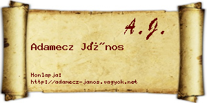 Adamecz János névjegykártya