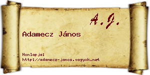 Adamecz János névjegykártya