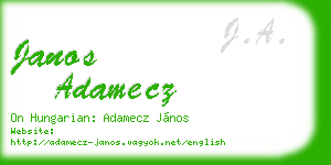 janos adamecz business card
